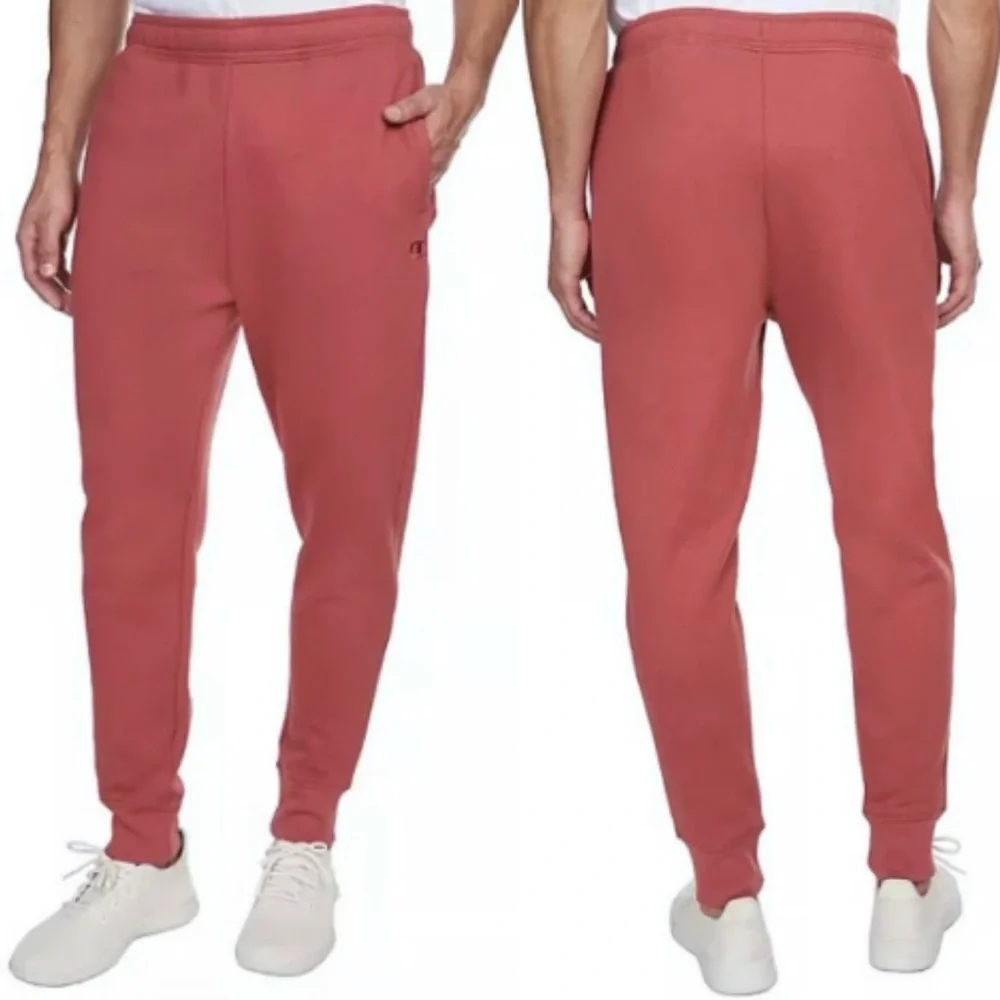 Champion Jogger Fleece Pants Inner Drawcord Pockets Embroidered Logo Stretch - Picture 2 of 15